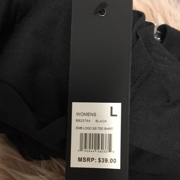 New Black Cute crop t shirt top with unique color Logo  size L - Picture 7 of 8